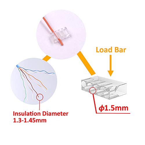 VCE 50 Unidades Conector RJ45 Cat7 Cat6a para Cable de Red Cat7 Cat6a Blindado con Guia y Funda Naranja Chapado en Oro