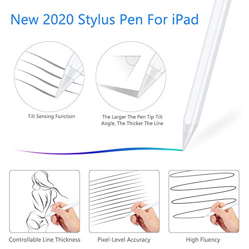 VEEAPE Stylus Pen para iPad, Palm Rejection, lápiz electrónico de Alta precisión con función de detección de inclinación para iPad 6, iPad 7, iPad Mini 5, iPad Air 3, iPad Pro, Compatible Desde 2018