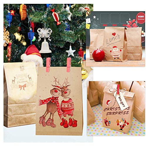 Vegena 100 Piezas Bolsas de Papel Regalo, 9 x 18 x 5.5 cm Bolsas Papel Kraft para Guardar Comida, Semillas Flores, Dulces, Chuches, Pan, Manualidades, Cumpleaños, Fiestas, Navidad, Bodas (Marrón)