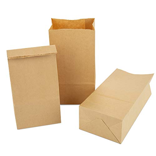 Vegena 100 Piezas Bolsas de Papel Regalo, 9 x 18 x 5.5 cm Bolsas Papel Kraft para Guardar Comida, Semillas Flores, Dulces, Chuches, Pan, Manualidades, Cumpleaños, Fiestas, Navidad, Bodas (Marrón)