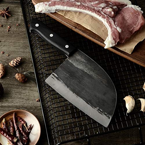 Vegetal cuchillo de cocina de alto carbón carnicero Cuchillo forjado hecho a mano del cocinero cuchillos de cocina profesional determinado china cocina la herramienta Cuchilla ( Color : Knife Only )