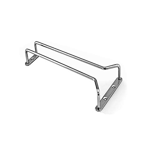 Velidy - Colgador para copas de vino, de acero inoxidable, acabado cromado, para colgar debajo del armario, con tornillos para cocina/bar/restaurante 10.6'/27cm plata