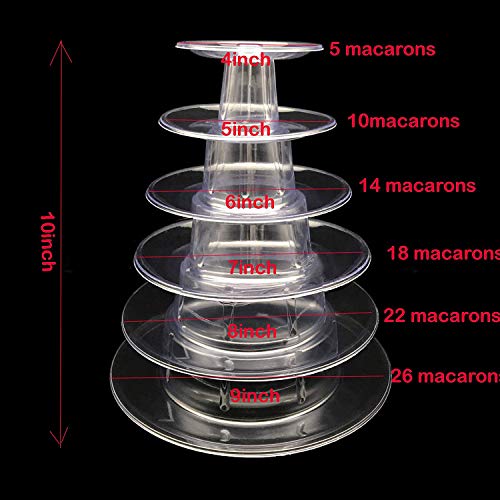 Velidy - Soporte de torre de macarón, 6 niveles, redondo, para decoración de boda o cumpleaños