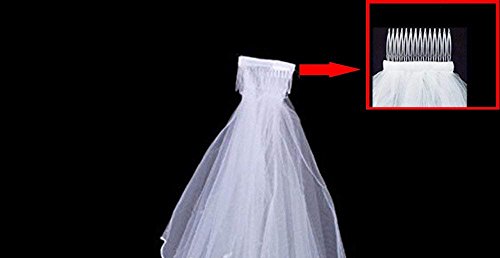 Velo de Novia de una Sola Capa Lianshi Bridal Veil Encaje Bordado Novia Suministros 3m (Ivory)