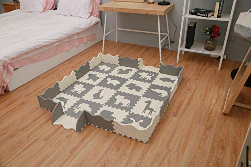 VeloVendo® Alfombra Puzzle Infantiles 40% más Gruesa Que la Alfombra de Rompecabezas Normal con Certificado CE | Suelo de Espuma EVA | Tapete de Juego | Alfombra Suave para Bebé (Animales)