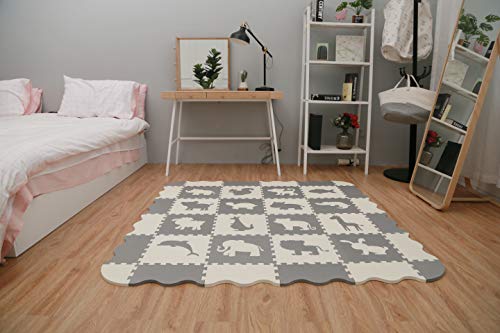 VeloVendo® Alfombra Puzzle Infantiles 40% más Gruesa Que la Alfombra de Rompecabezas Normal con Certificado CE | Suelo de Espuma EVA | Tapete de Juego | Alfombra Suave para Bebé (Animales)