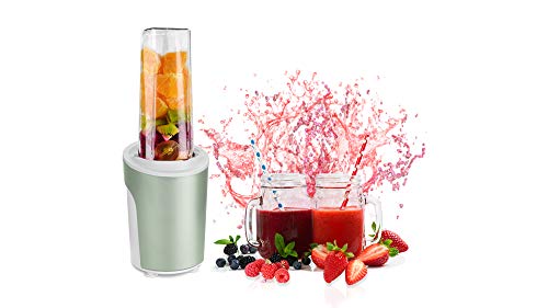 Venga! VG BL 3009 - Mezcladora y batidora para smoothies 2 en 1 de 450 W, 600 ml (acero inoxidable, plástico y cristal, color verde menta)