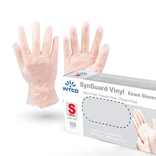 VENSALUD - Guantes de vinilo desechables. Sin Polvo. Caja de 100 guantes. Color: Semi-Blanco (S)