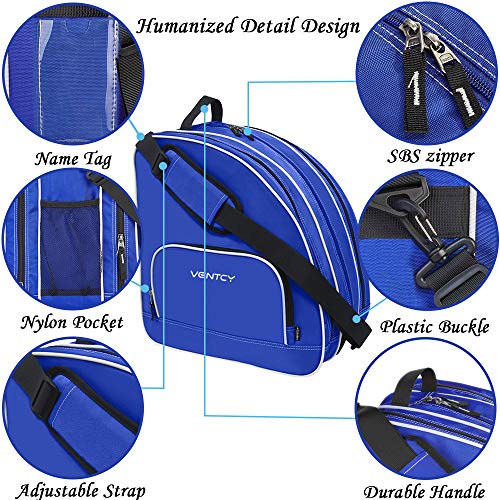 VENTCY Bolsa para Patines, Bolsa Patines Adulto, Bolsa Patines Ruedas, Bolsa Patines Línea para Nina, Bolsa Patines 4 Ruedas hasta El Tamaño 45 (EU) Azul