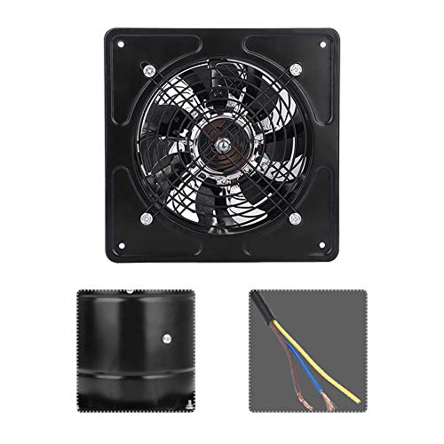 Ventilador de Escape de 15 cm para Montar en la Pared, ventilación súper silenciosa con Motor de Cobre para el hogar, baño, Cocina, Garaje, ventilación de Aire (Black)