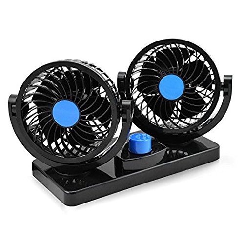 Ventilador de Refrigeración para Coche 12V Velocidad Ajustable 360 Grado Giratorio Silencioso Ventilación Fan MoTree para Coche Furgoneta SUV