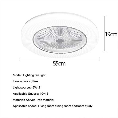 Ventilador De Techo LED 90W Luz Del Ventilador Invisible Plafon Con Iluminación Control Remoto Luces Regulable Silenciosa Sala Habitación De Niños Dormitorio Comedor Lámpara De Araña De Ventilador