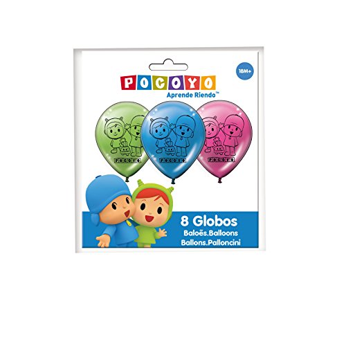 Verbetena, 016001512, pack 8 globos fiesta y cumpleaños Pocoyo y Nina,