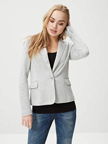 VERO MODA VMJULIA LS BLAZER DNM NOOS, Chaqueta de traje Mujer, Gris (Light Grey Melange), 38