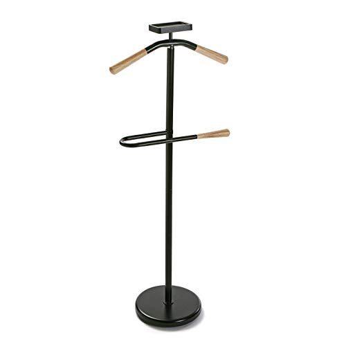 Versa 18790661 Galán de Noche Mueble Negro - Madera y Metal, 108x44x25 cm,Cuelga