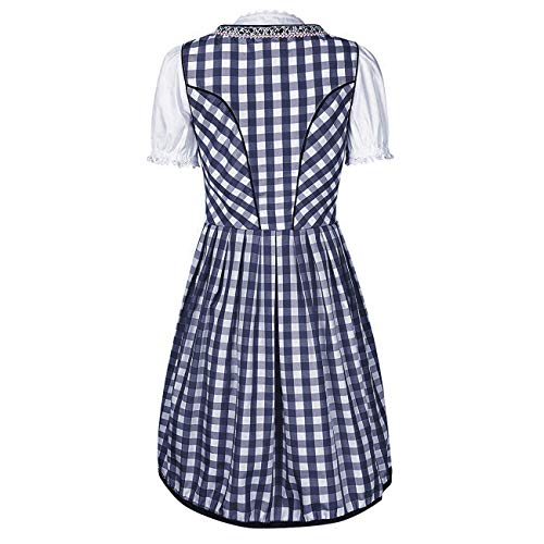 Vestido de Dirndl Disfraz para Mujer Traje Tradicional de Tirolesa para Fiesta de Cerveza Alemana de Oktoberfest Carnevale Festival Cosplay (36, Azul)