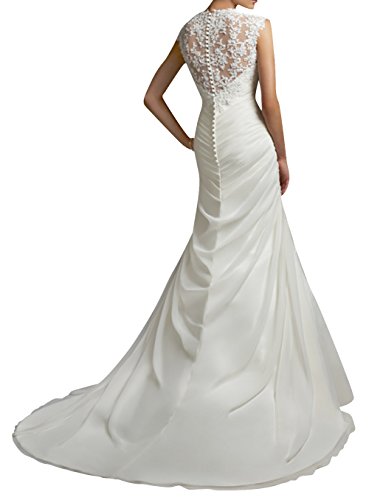 Vestido de novia para mujer, con encaje, de DAPENE® Blanco blanco 40