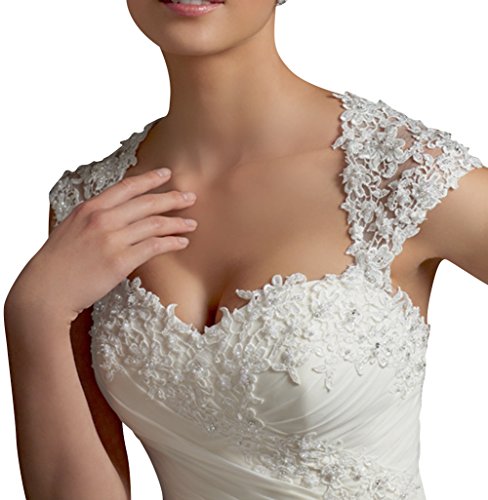 Vestido de novia para mujer, con encaje, de DAPENE® Blanco blanco 40