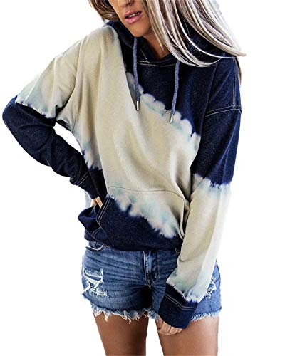 Vestidos Más el Tamaño de Tie Dye Impreso Sudaderas de las Mujeres Dulce-Caramelo Suelto con Capucha Cordón Homewear Otoño Top Jerseys con Capucha Salón Chándal