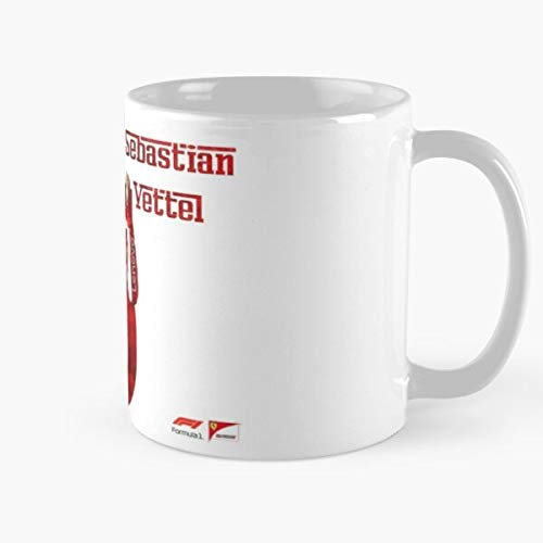 Vettel Five 5 Escuderia Ferrari Sebastian World Champion Escudetto La Mejor Taza de café de cerámica de mármol Blanco de 11 oz