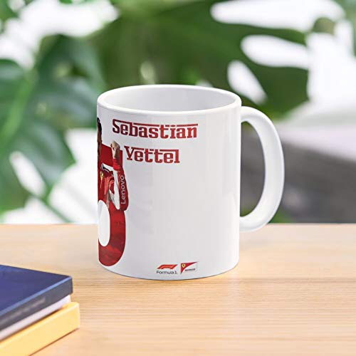 Vettel Five 5 Escuderia Ferrari Sebastian World Champion Escudetto La Mejor Taza de café de cerámica de mármol Blanco de 11 oz