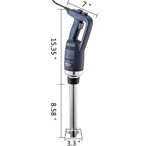 VEVOR Batidoras de Mano Profesional 350w Triturador Industrial de Cocina 4000-16000 RPM Licuadora de Inmersión Comercial de 8.6 Pulgadas de Velocidad Variable Más Profundamente 25cm (Azul)