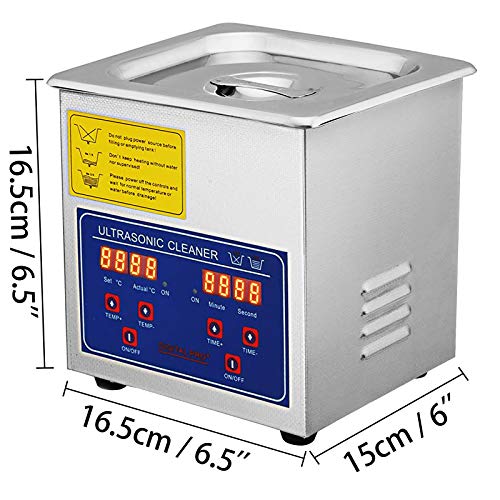 VEVOR Limpiador ultrasónico 1.3L Limpiador ultrasónico profesional Limpiador digital Pantalla ultrasónica (1.3L)