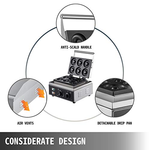 VEVOR Máquina para Hacer Donuts o Rosquillas Maquina de Donuts Máquina de Hacer Rosquillas Maquina de Rosquillas Máquina de Donuts y Cookies Comercial 1550W