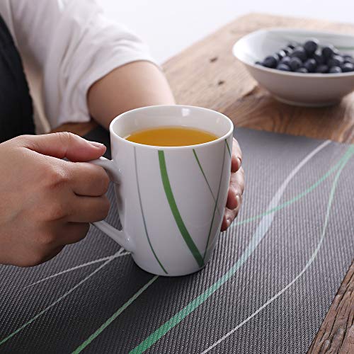 VEWEET Aviva 6 Piezas Vajillas de Porcelain Cafe Mug 10,3 CM Taza de Cafe Capacidad 360 ML Juego de Tazas