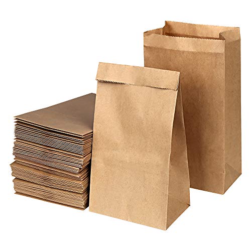 VEYLIN 120 bolsas de papel kraft marrón grandes bolsas de alimentos para sándwich, pan y verduras, bolsas de regalo para fiestas de cumpleaños, bodas (24 x 13 x 8 cm) 24 x 13 x 8 cm.