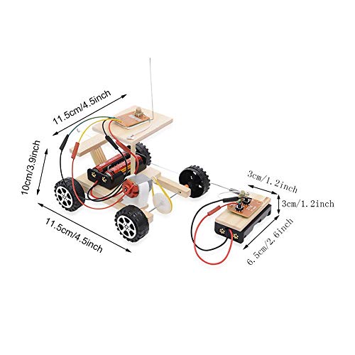 VGBEY Coche Modelo de DIY, Juego Educativo Hecho En Casa del Juguete del Vehículo Modelo Casero Hecho En Casa de Control Remoto de Madera Inalámbrico