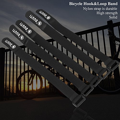 VGEBY 5pcs Correas de Fijación Lazo para Linterna Bomba de Bicicleta Nylon Multifunción Suaves Soporte de Montaje de Linterna, Móvil, Botella, etc.(Negro)