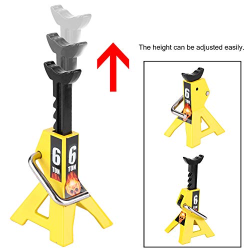 VGEBY1 2 pcs Jack Stands, 1/10 Mini simulación Metal RC Jack Stands Wheeljack Accesorios de emulación para D90 SCX10 RC Crawler Car(6tone)