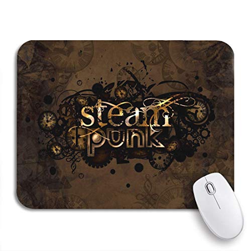 VICAFUCI Alfombrilla de rató Gaming,Marrón Resumen Steam Punk Símbolo Signo Envejecido Reloj Otoño,Ordenador tamaño (24 cm x 20 cm) Mouse Pad,Base de Goma Antideslizante,Impermeable