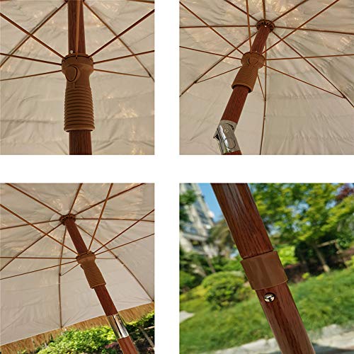 Vicareer Sombrilla De Playa Impermeable,sombrilla Jardin Exterior Grande,para Sombrilla De Jardín Terraza,sombrilla Parasol Coche con Manivela/Inclinación De 8 Costillas/Plegable (2.4 M)