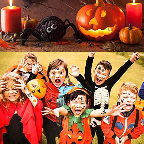 viccess 50pcs Juego de Sellos con 10pcs Halloween Luminoso Tatuajes Temporales,Sellos de Entintado de Animales Conjunto de Sellos Animales para Favores de Fiesta de Halloween