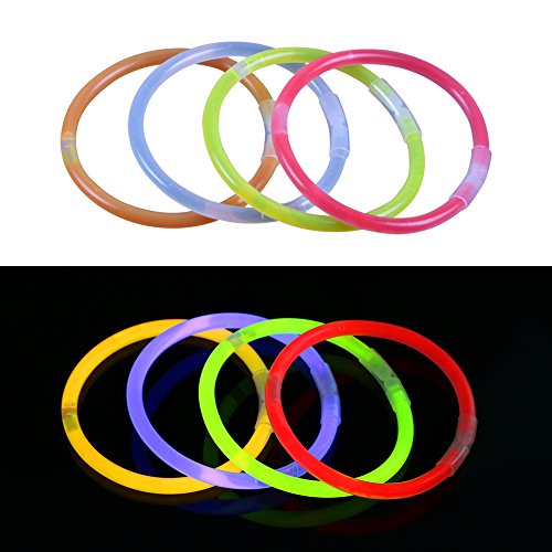 Vicloon 100 Pcs Barras Luminosas,Pulseras Fluorescentes Tubos Luminosos,Pulseras Luminosas para Carnaval Festividad Fiestas Disfraces