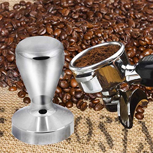 Vicloon Café Tamper, Prensador Cafe con Base de Silicona, Acero Inoxidable Prensador para Café Base Plana - 51mm