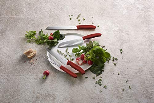 Victorinox 6.8521.17B Swiss Classic - Cuchillo santoku (17 cm, apto para lavavajillas, acero inoxidable), color rojo