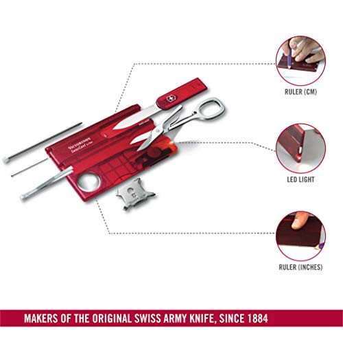 Victorinox V07300.T Carta Svizzera Lite, Acero Inoxidable, rojo