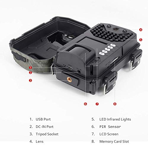 Victure Cámara de Caza Nocturna 20MP 1080P con Diseño Impermeable IP66 Cámara de Fototrampeo con Detección de Acción LED IR Sin Brillo para Seguimiento Cinegético de Fauna