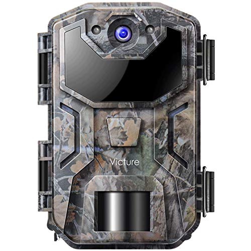 Victure Cámara de Caza Nocturna 20MP 1080P con Diseño Impermeable IP66 Cámara de Fototrampeo con Detección de Acción LED IR Sin Brillo para Seguimiento Cinegético de Fauna