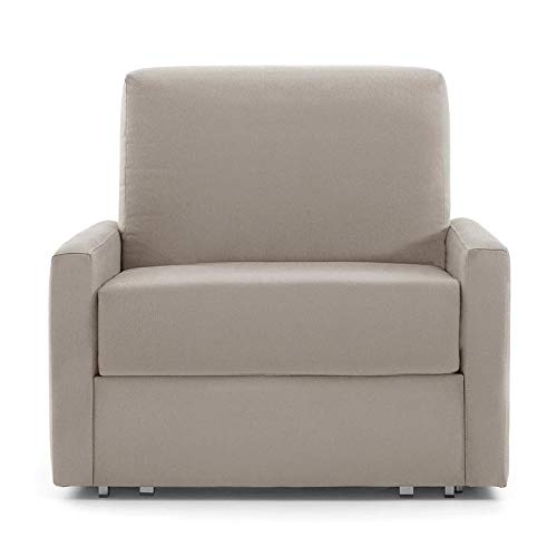 Vida de hogar - Sillón 1 Plaza Extensible ANTAX 92x82x49,5x99 cm Cerrado – 80x185 cm Abierto Cama - Color Moka