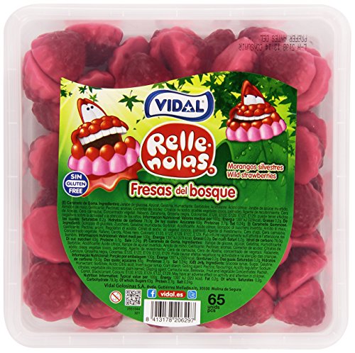 Vidal - Fresas del bosque rellenas - Caramelo de goma - 65 unidades