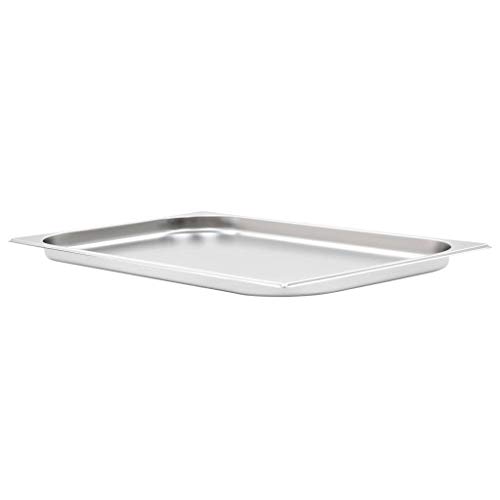 vidaXL 4X Bandejas Gastronorm de Alimentos GN 1/1 Utensilios Calientaplatos Hostelería Cocina Comida Buffet Baño María 20 mm de Acero Inoxidable