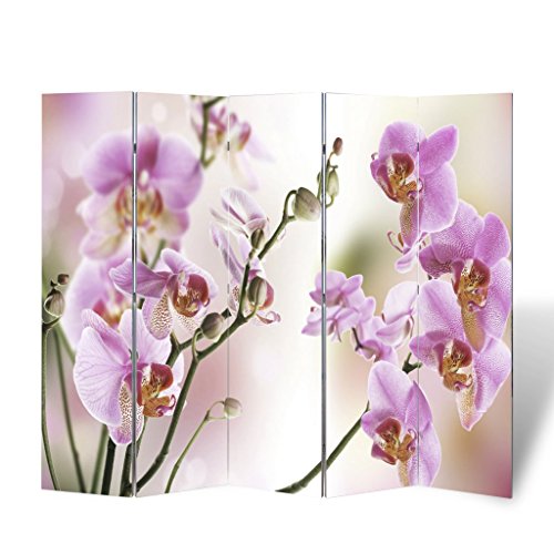 vidaXL Biombo Plegable Foto de Flores 200x170 cm Pantalla Divisor de Espacios