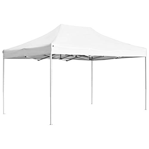 vidaXL Carpa Plegable Profesional Aluminio Cenador Pagoda Pérgola Fiestas Jardín Celebraciones Salones Estructuras Recintos Parasoles 4,5x3 m Blanco