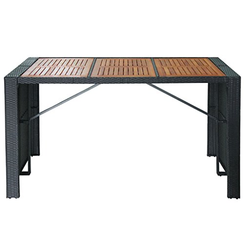 vidaXL Juego de Muebles de Bar de Jardín 13 Pzas Mesa Alta Barra con Taburetes de Exterior Patio Terraza Poli Ratán Sintético Negro Tipo Mimbre