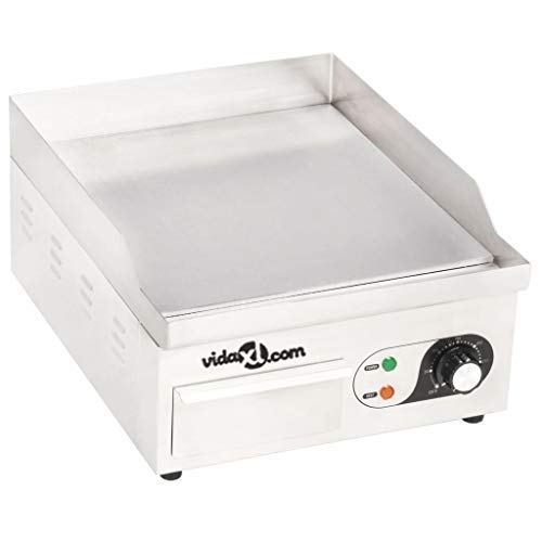 vidaXL Plancha Eléctrica de Cocina Acero Inoxidable 2000 W 36x47x22 cm Comida