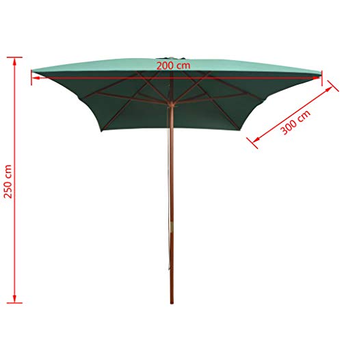 vidaXL Sombrilla de Pie Parasol Pedestal Toldo Cubierta Jardín Balcón Carpas Paraguas Playa Piscina Aire Libre Exterior Terraza Verde